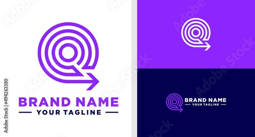 LETTER Q LOGO ARROW DIGITAL EDITABLE