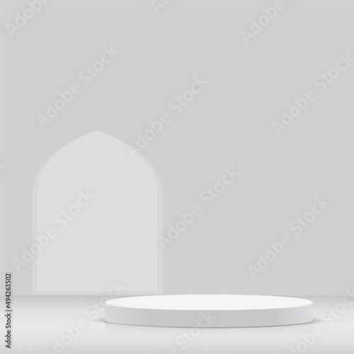 Abstract background with white podium for presentation. Vector