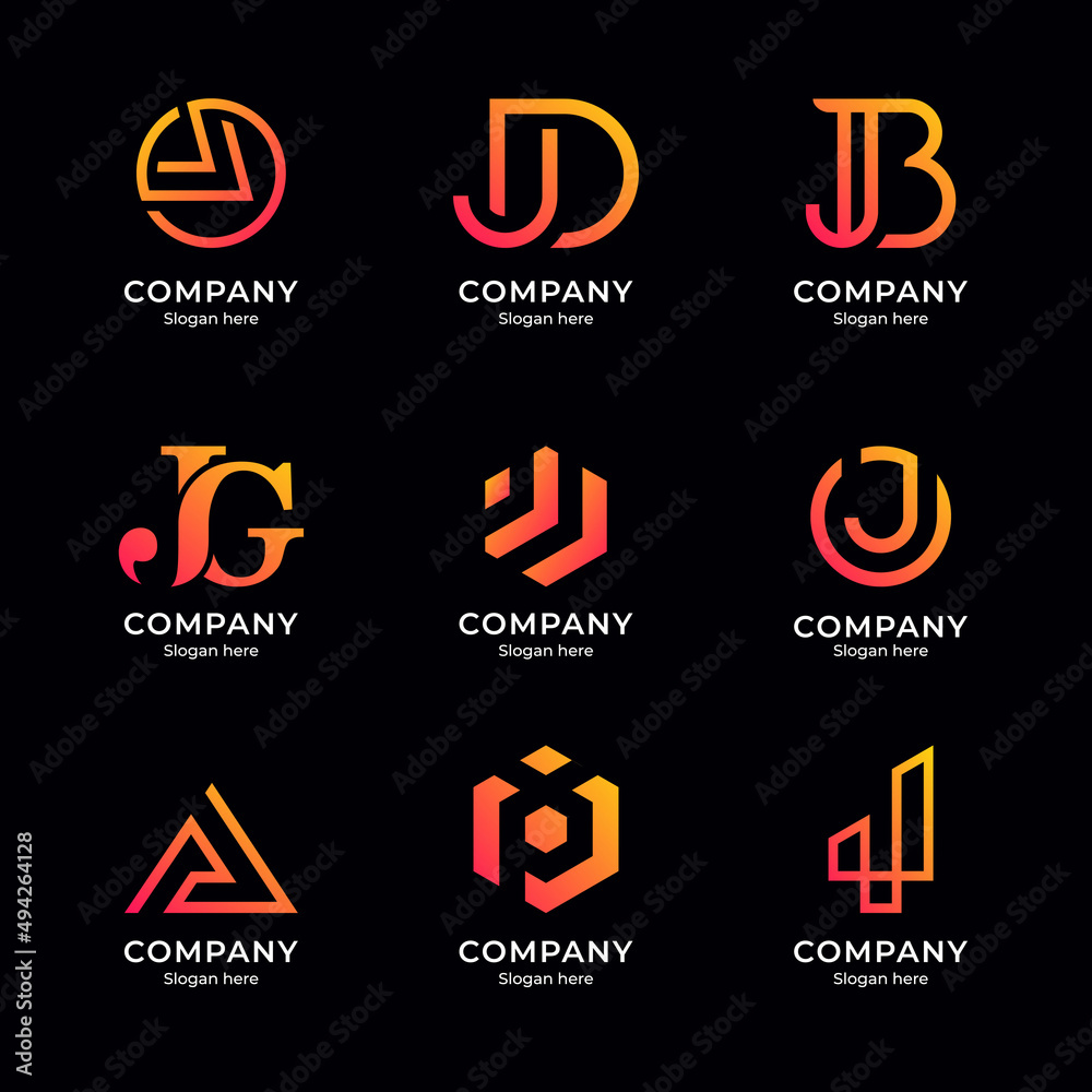 letter j logo design vector collection