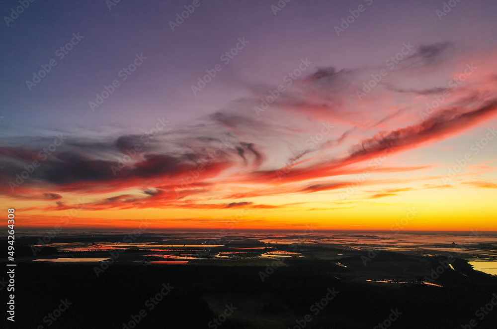 Multi Colored Sunrise Drone Photo