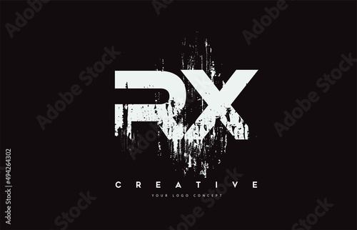 RX R X Grunge Brush Letter Logo Design in White Colors Vector Illustration.