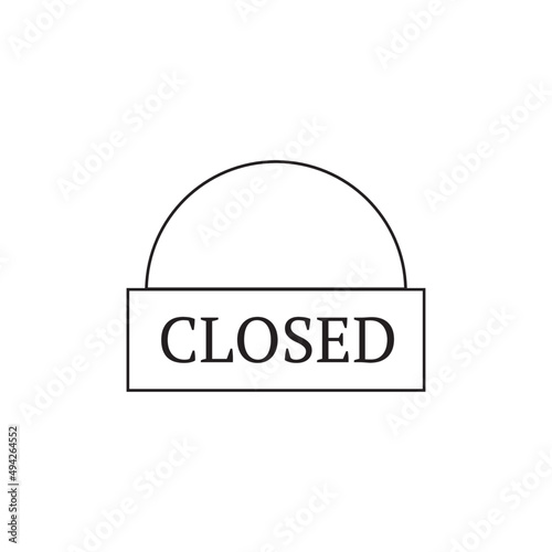 closed icon for store with white background