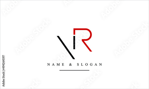 RV, VR, R, V abstract letters logo monogram