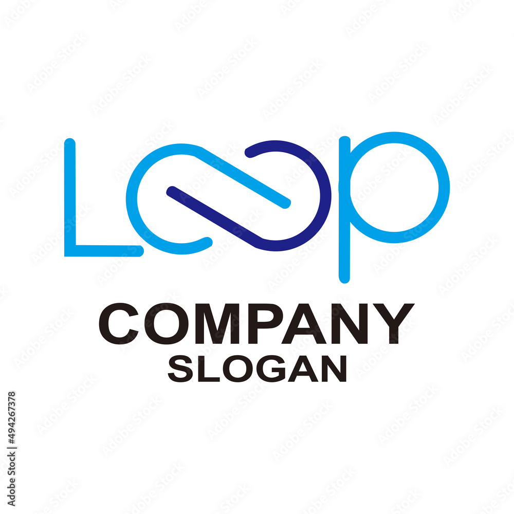 Loop vector logo with infinity symbol Loop vector logo with infinity symbol