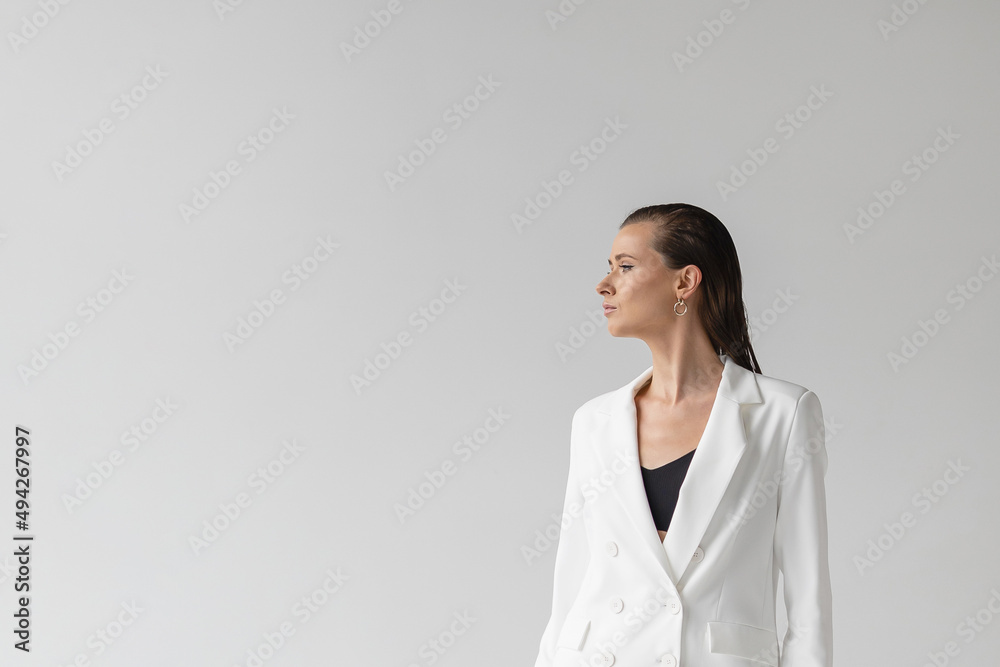 Sexy elegant woman, natural beauty, fashion style, clothing, casual formal suit, lady in white jacket, pants, romantic meeting, party style, glamor model, trend, Sexy elegant woman, natural beauty, fashion style, clothing, casual formal suit, lady in white jacket, pants, romantic meeting, party style, glamor model, trend,