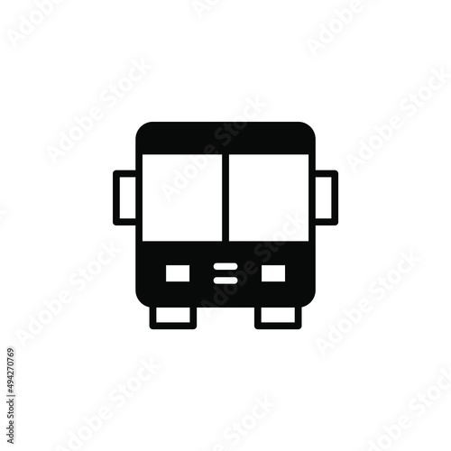Bus, Autobus, Public, Transportation Solid Line Icon Vector Illustration Logo Template. Suitable For Many Purposes.