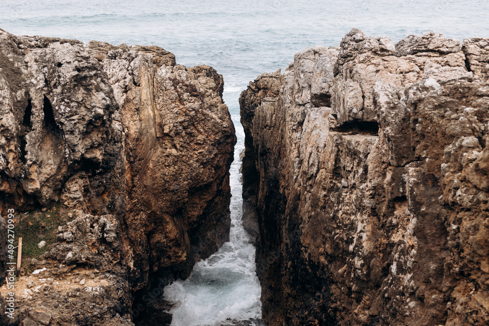 Beautiful view to ocean rocky cliffs in Cascais Beautiful view to ocean rocky cliffs in Cascais