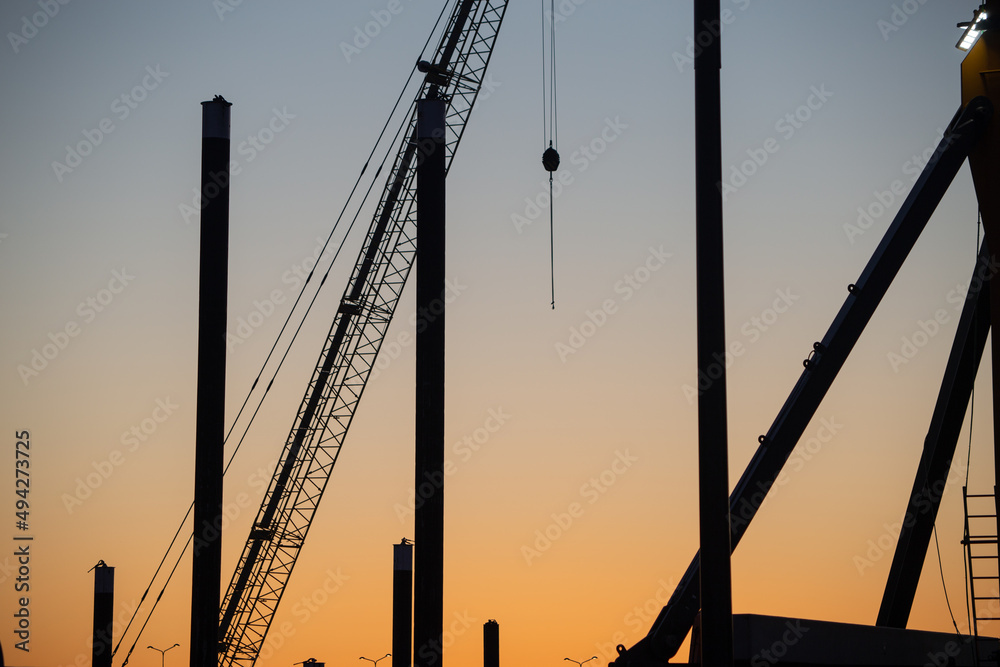 constructionsite at sunset
