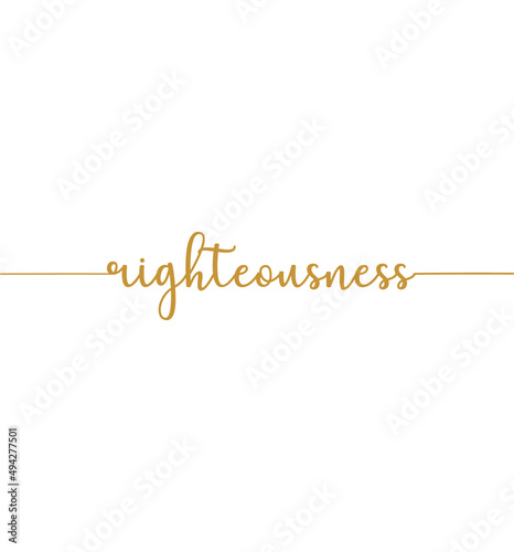 Cuadro en lienzo Righteousness, Wall print art, Inspirational quote, Modern Art Poster, Minimalis