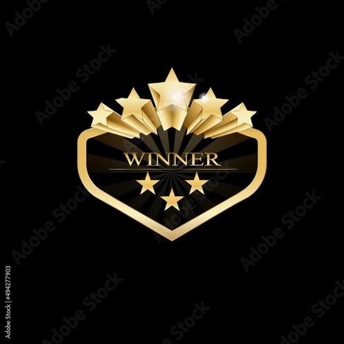 Vector label sign with gold stars and place for your text