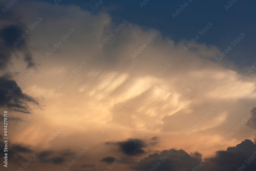 Set of clouds at sunset