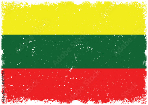 Illsutrated of Lithuania grunge flag