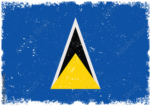 Drapeau Grunge de Sainte lucie