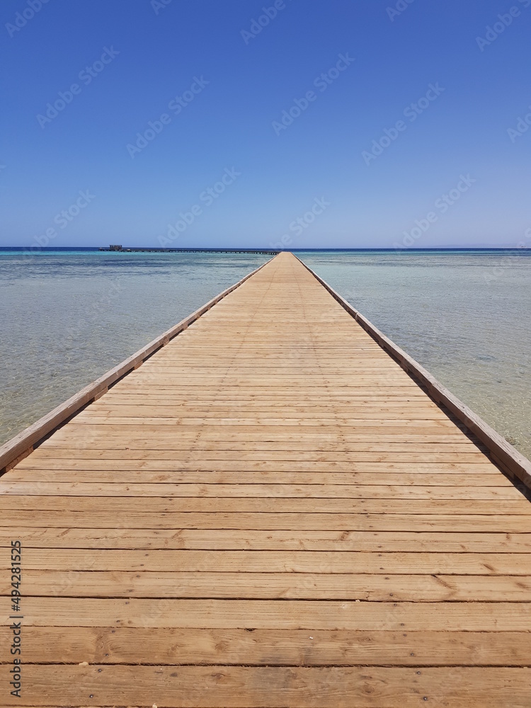Wooden jetty in the sea