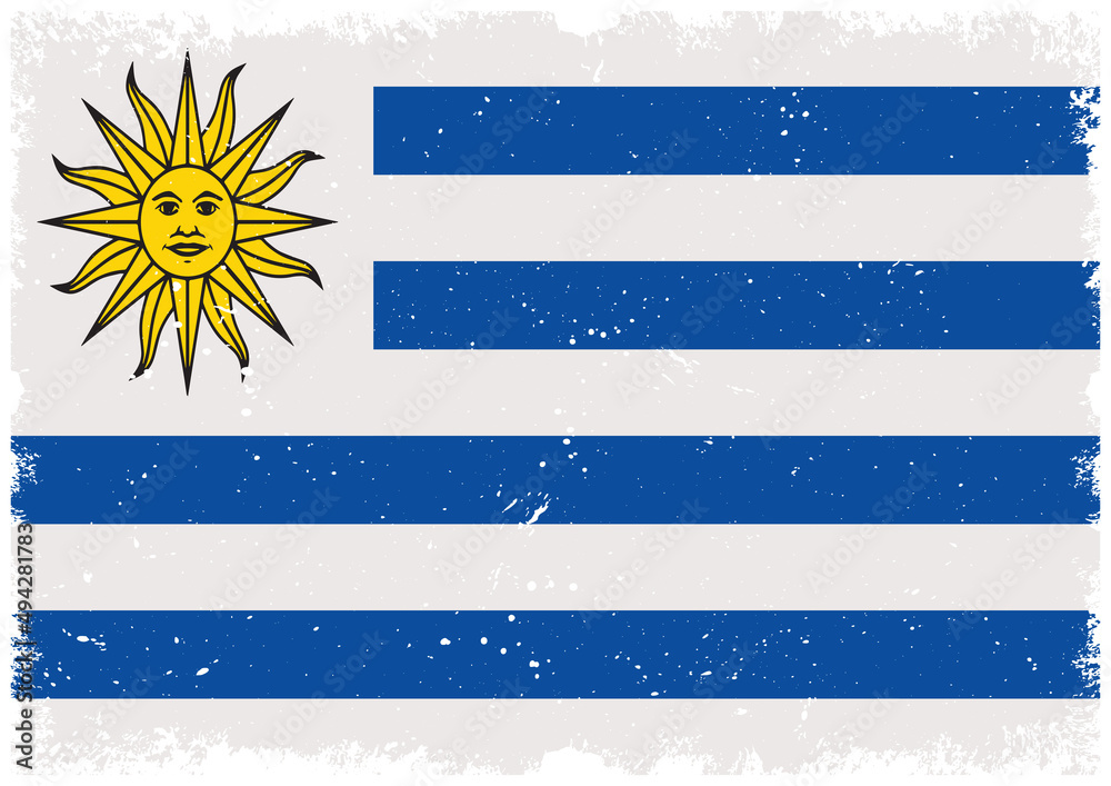 Obraz premium Drapeau Uruguay Grunge