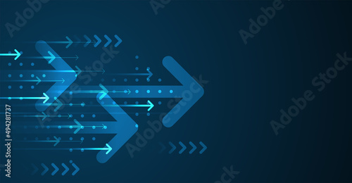 Abstract arrow direction. Technology background