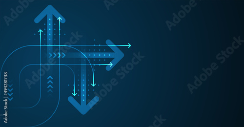 Abstract arrow direction. Technology background
