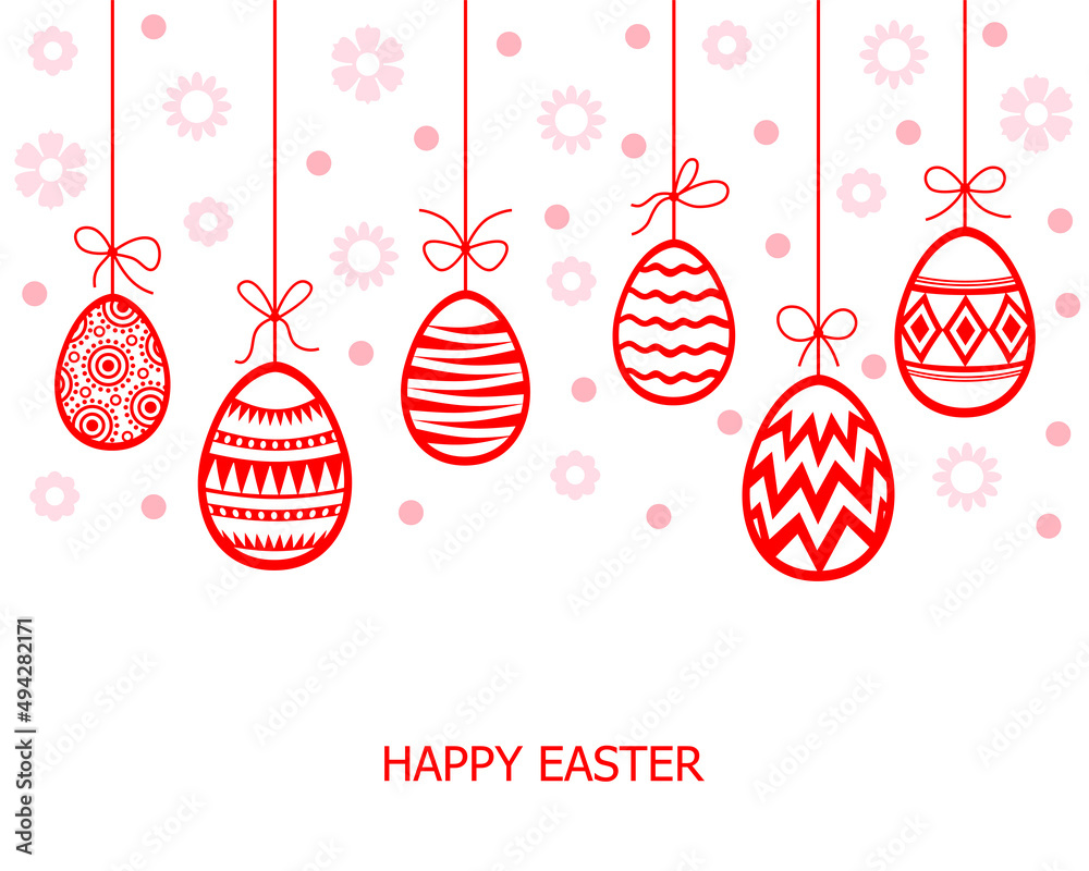 Easter  card with hang decorative eggs