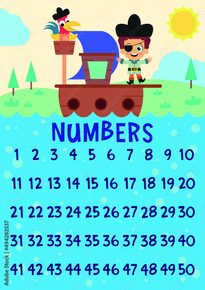 Poster drawing on numbers for children Poster drawing on numbers for children