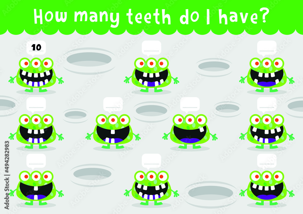 Study and activity page on numbers for children Study and activity page on numbers for children