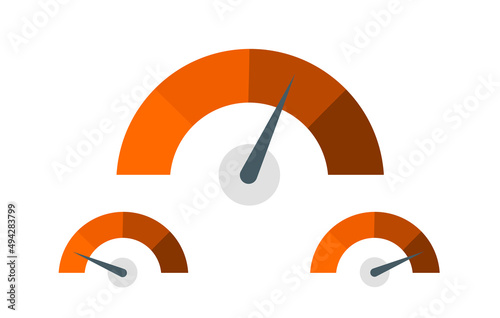Feedback Speedometer, Customer Satisfaction Meter, Product Rating Icons - Vector Illustration