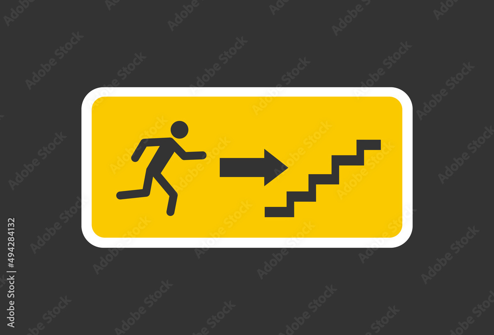 Exit sign. Emergency fire Exit sign. Man figure running to doorway. Running man icon to door. Exit sign. Emergency fire Exit sign. Man figure running to doorway. Running man icon to door.