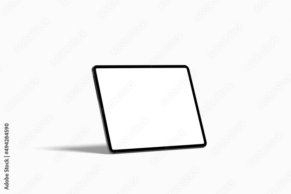 Empty screen tablet computer mock-up view on white background Empty screen tablet computer mock-up view on white background