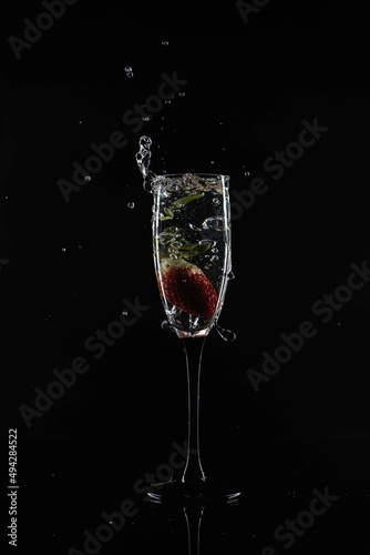 berry in a glass of water