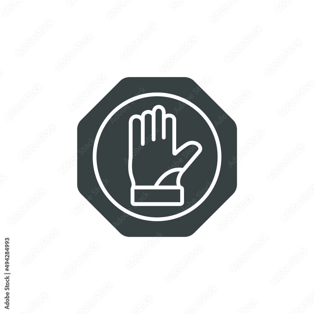 Hand stop icons symbol vector elements for infographic web Hand stop icons symbol vector elements for infographic web