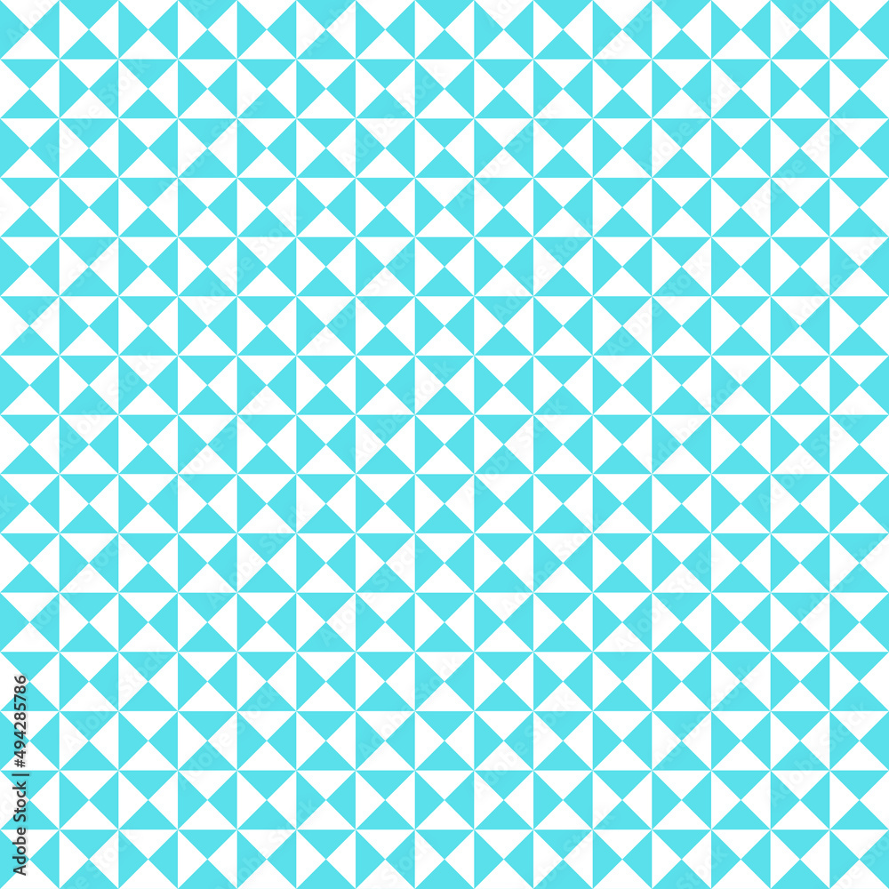 Abstract pattern in a monochrome scheme. Blue and white triangle pattern. Monotone triangles in square shape. White and blue art concept background.