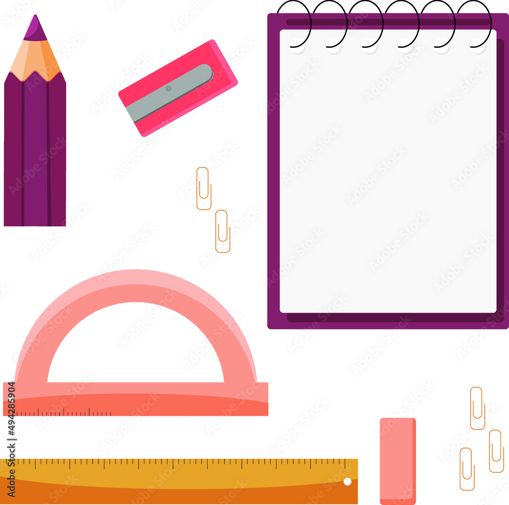 Back to school. Vector office supplies. Set School supplies Back to school. Vector office supplies. Set School supplies