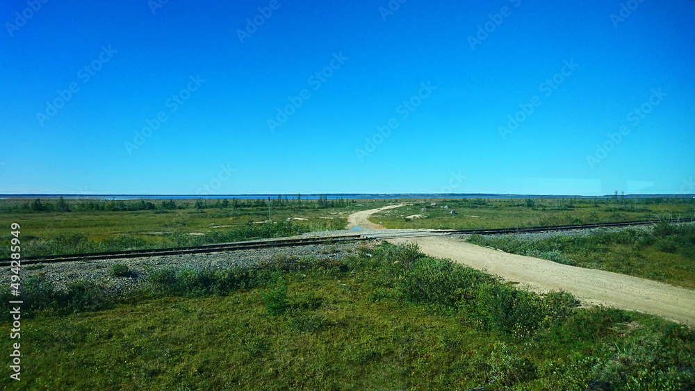 Track and path on the field, the North Canada Track and path on the field, the North Canada
