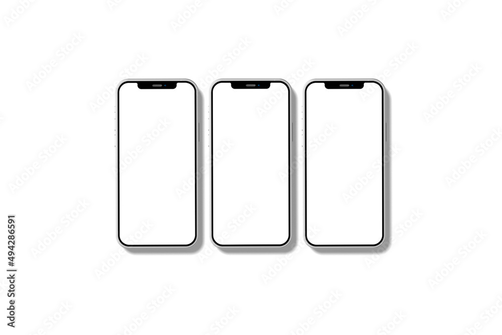 Phone screen mockup with pen view on white backgrounds Phone screen mockup with pen view on white backgrounds
