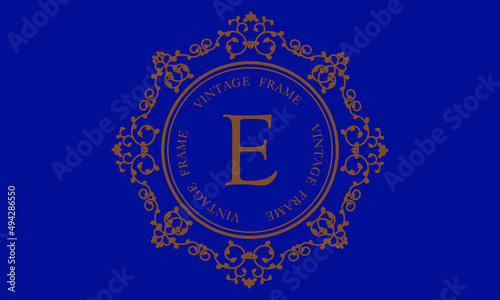 Fototapeta Naklejka Na Ścianę i Meble -  Vector logo with the letter E on a dark background. Great for logo, monogram, invitation, flyer, menu, brochure, background or any desired idea.