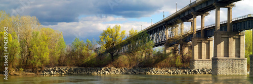 Bridge over the Danube river - Giurgiu, Romania photo