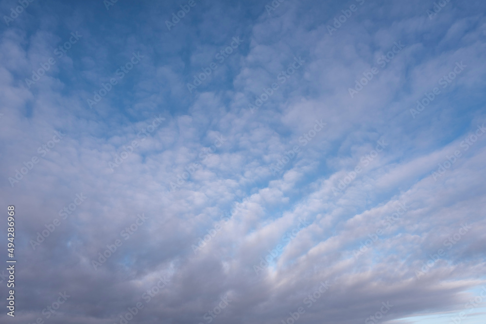 Sky replacement set. Morning white clouds on the blue sky in the early morning.