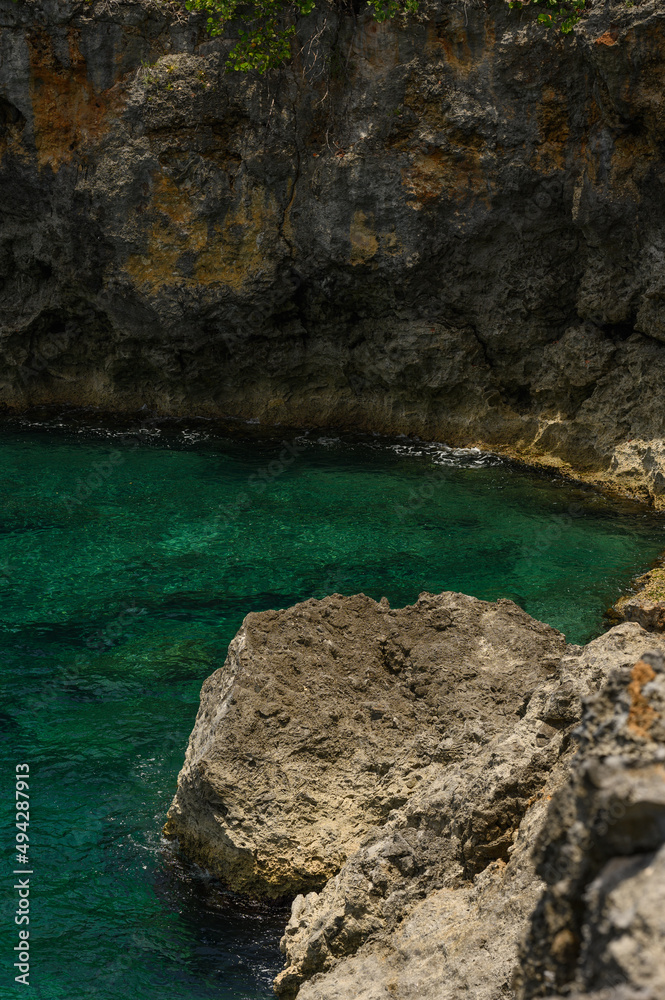 Rocky oceanfront an atlantic ocean Dominican republic