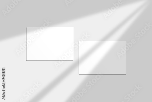 Realistic blank postcard illustration mockup with shadow overlyas on white backgrounds