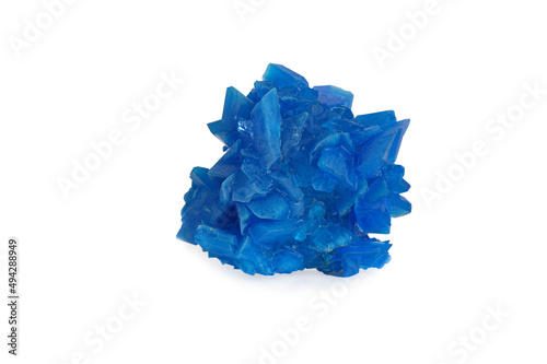 blue chalcanthite on white background.raw
