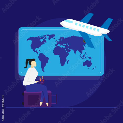 Passengers waiting for travel concept