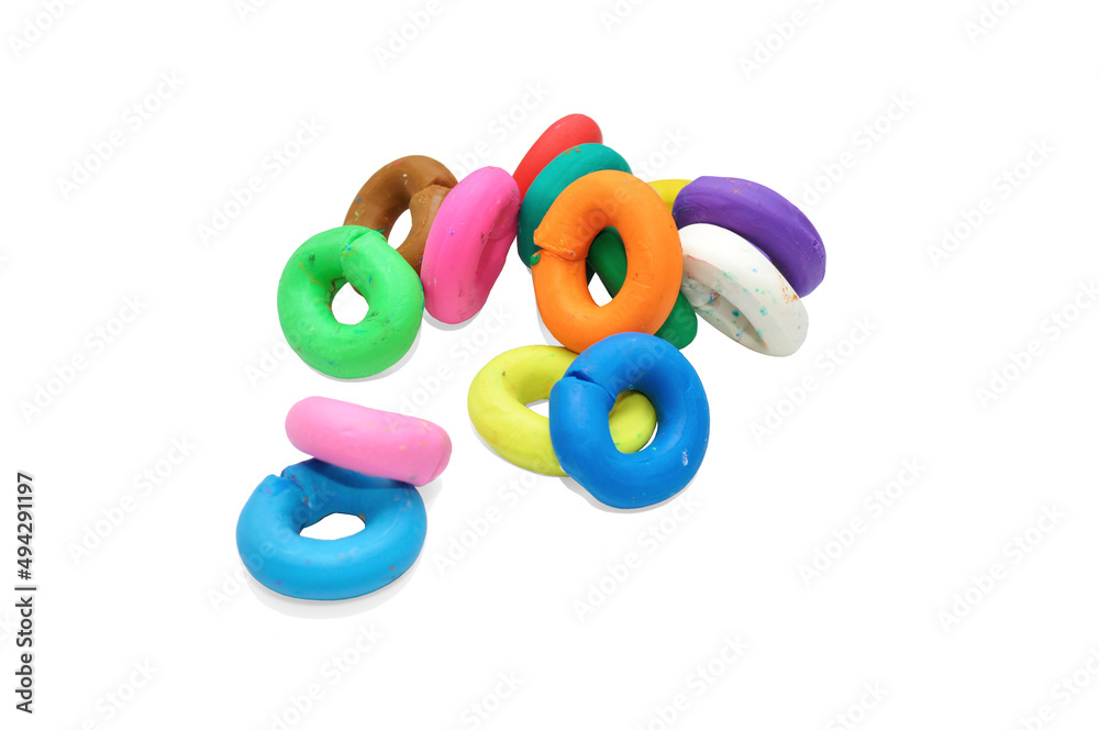 Fototapeta premium multicolored plasticine on a white background