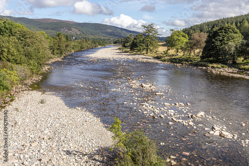 Valokuvatapetti The River Dee at Ballater, Aberdeenshire, Scotland UK