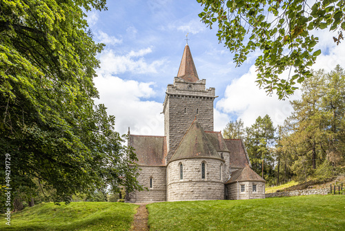 Crathie Kirk, a small Victorian Church of Scotland parish church near Balmoral Castle, Aberdeenshire, Scotland UK photo