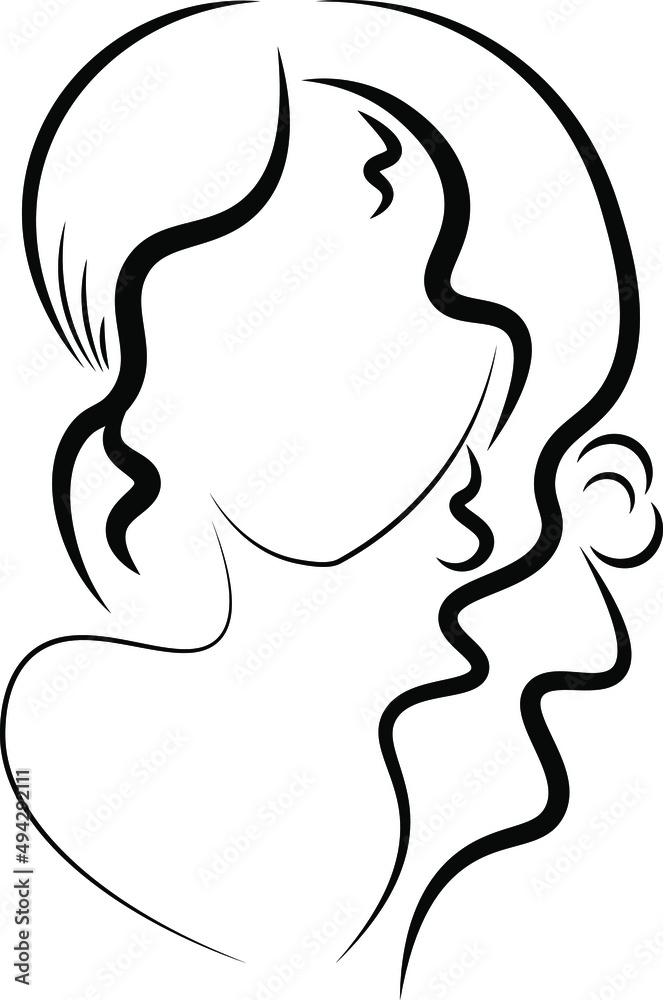 Beautiful woman silhouette with long hair vector illustration Beautiful woman silhouette with long hair vector illustration