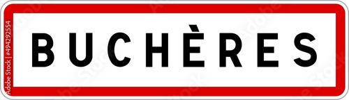 Panneau entrée ville agglomération Buchères / Town entrance sign Buchères