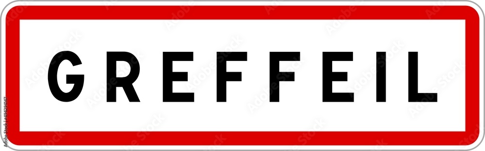 Panneau entrée ville agglomération Greffeil / Town entrance sign Greffeil Panneau entrée ville agglomération Greffeil / Town entrance sign Greffeil