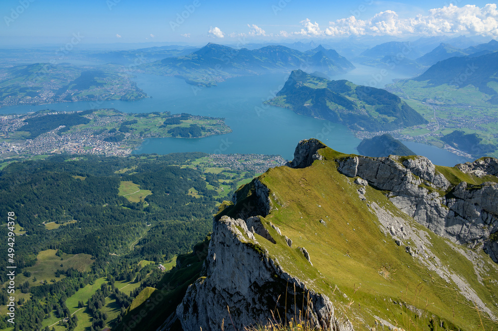 View of Lake Lucerne on a sunny day