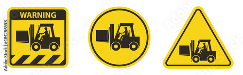Forklift truck sign,Hazard warning forklift
