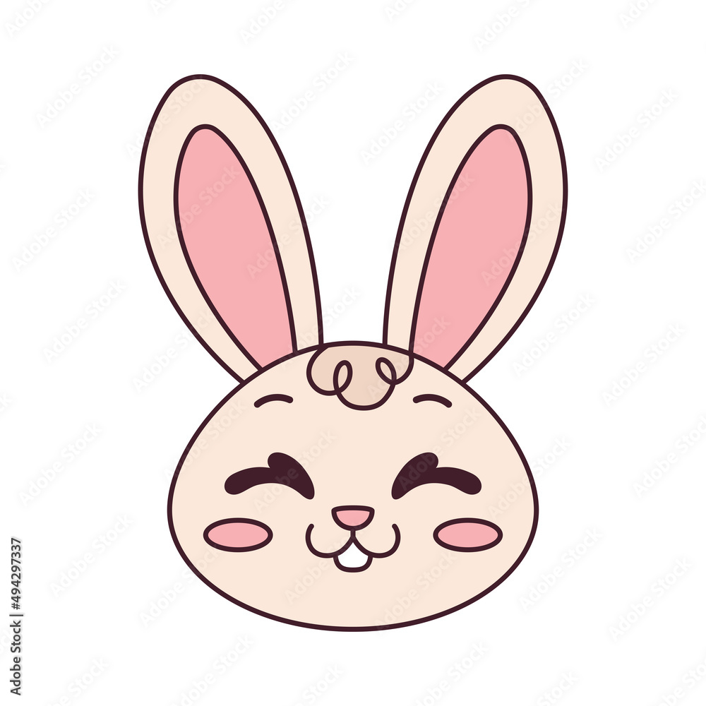 Isolated happy rabbit cartoon avatar Vector illustration Isolated happy rabbit cartoon avatar Vector illustration