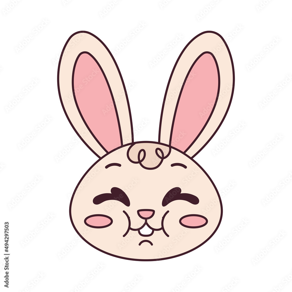 Fototapeta premium Isolated happy rabbit cartoon avatar Vector illustration